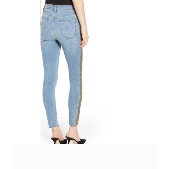 NWOT Joe's Charlie Leopard Stripe Ankle Skinny Light Wash Jeans Sz 25 - Picture 2 of 10